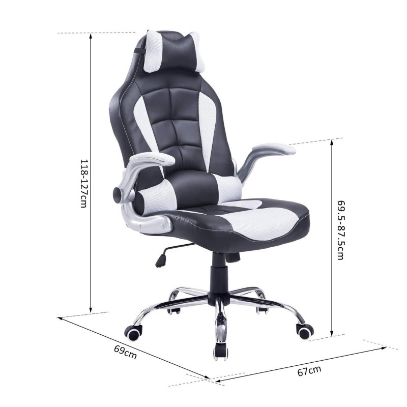 Silla Gaming FATANI en Piel y Malla Negra