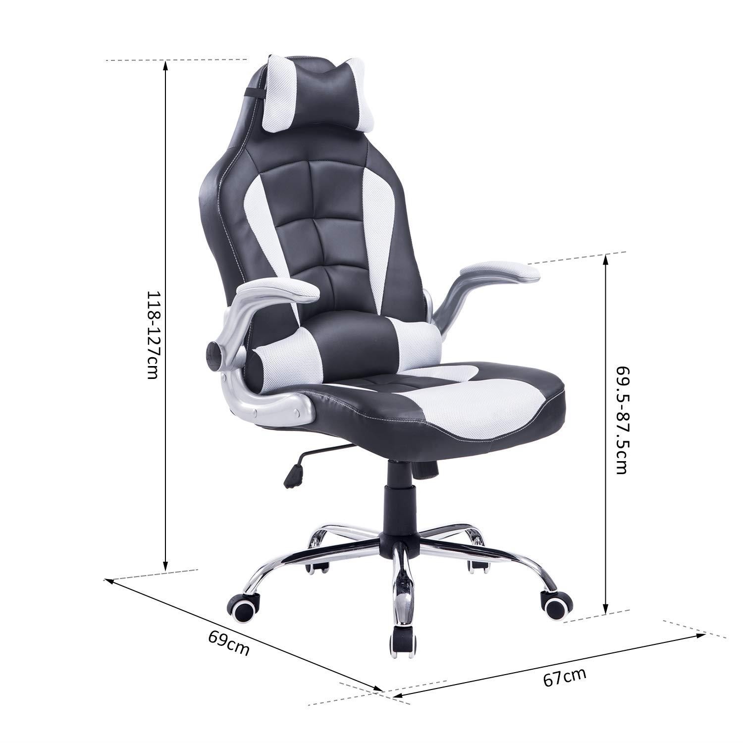 Silla Gaming FATANI, Reposabrazos Abatibles, en Piel y Malla Negra