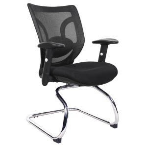 Silla de confidente ergonómica, LAMBO NET, soporte lumbar, negro