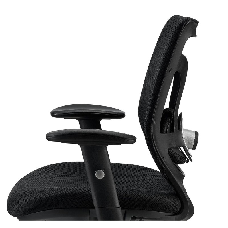 Silla de confidente ergonómica, LAMBO NET, soporte lumbar, negro