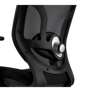 Silla de confidente ergonómica, LAMBO NET, soporte lumbar, negro