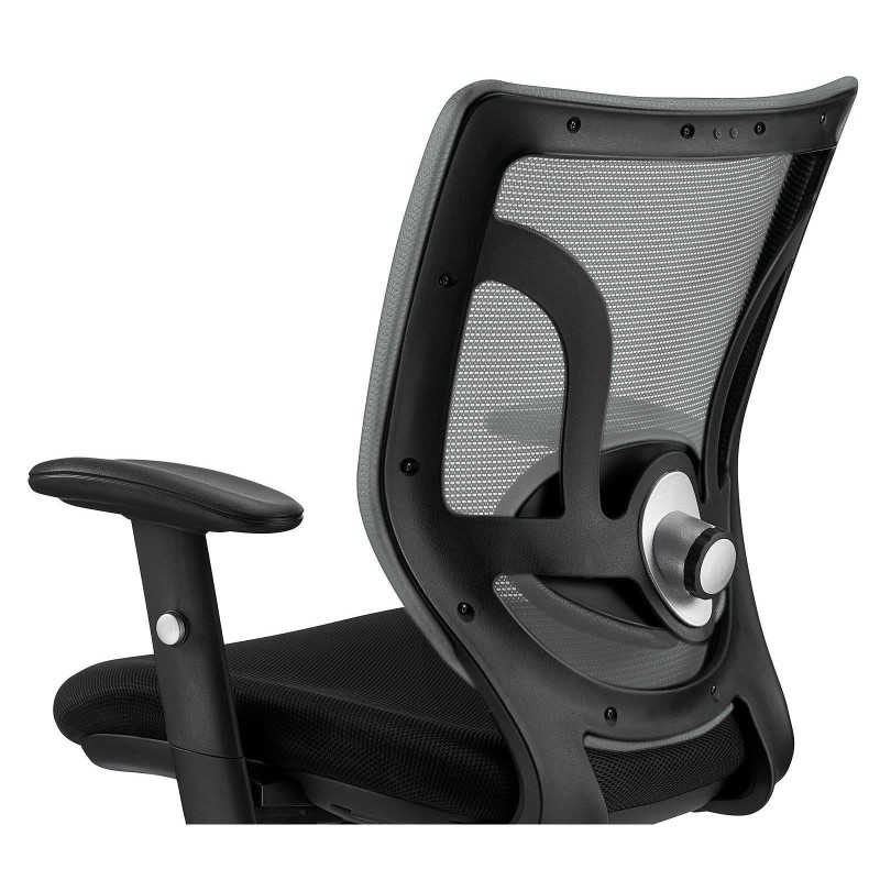 Silla de confidente ergonómica, LAMBO NET, soporte lumbar, negro
