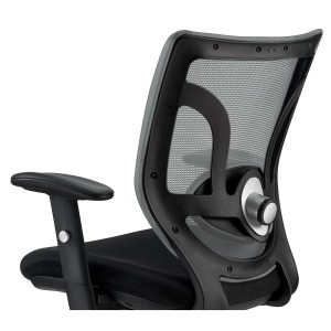 Silla de confidente ergonómica, LAMBO NET, soporte lumbar, negro