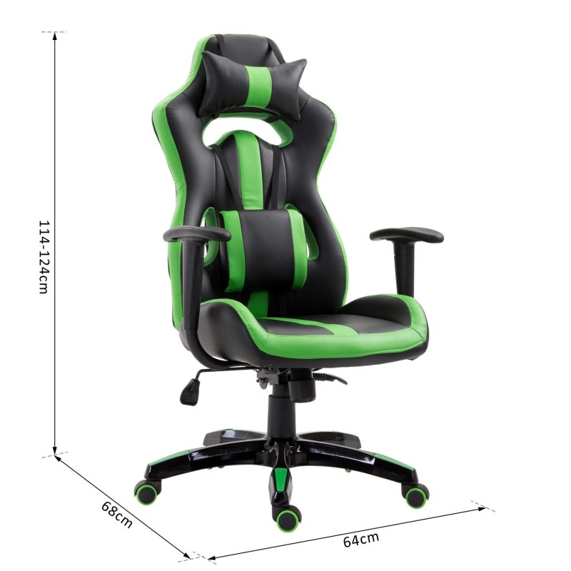 Silla Gaming TOMBI en Piel Negra y Roja