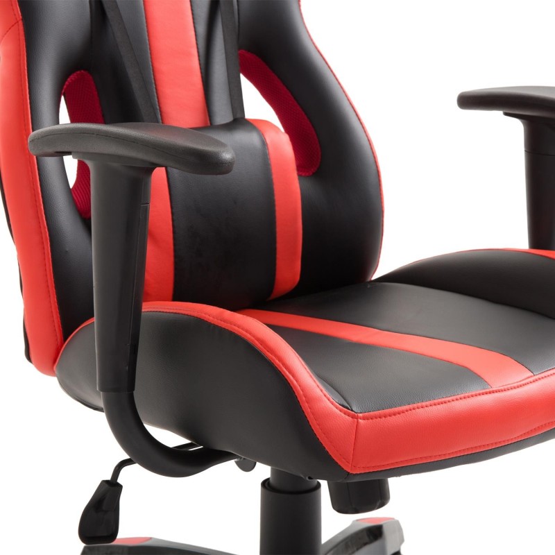 Silla Gaming TOMBI en Piel Negra y Roja