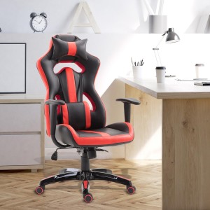 Silla Gaming TOMBI en Piel Negra y Roja