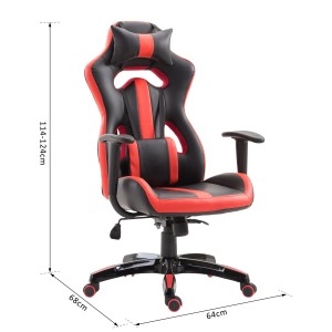 Silla Gaming TOMBI en Piel Negra y Roja