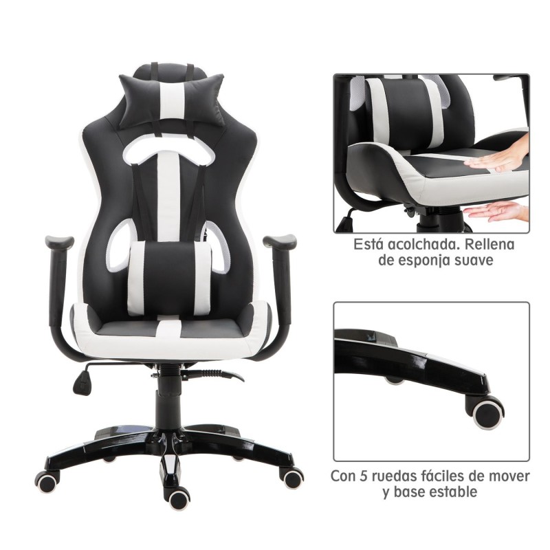 Silla Gaming TOMBI en Piel Negra y Roja