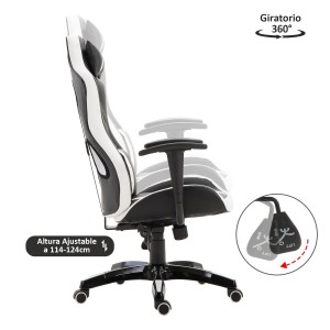 Silla Gaming TOMBI en Piel Negra y Roja