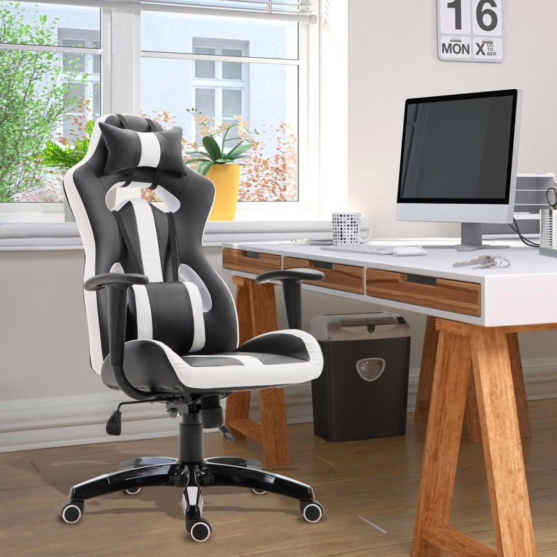 Silla Gaming TOMBI en Piel Negra y Roja