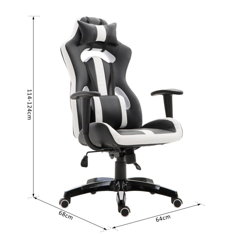Silla Gaming TOMBI en Piel Negra y Roja
