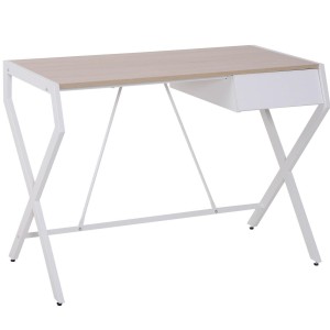 Mesa de Oficina LURITA en Metal y Madera color Roble