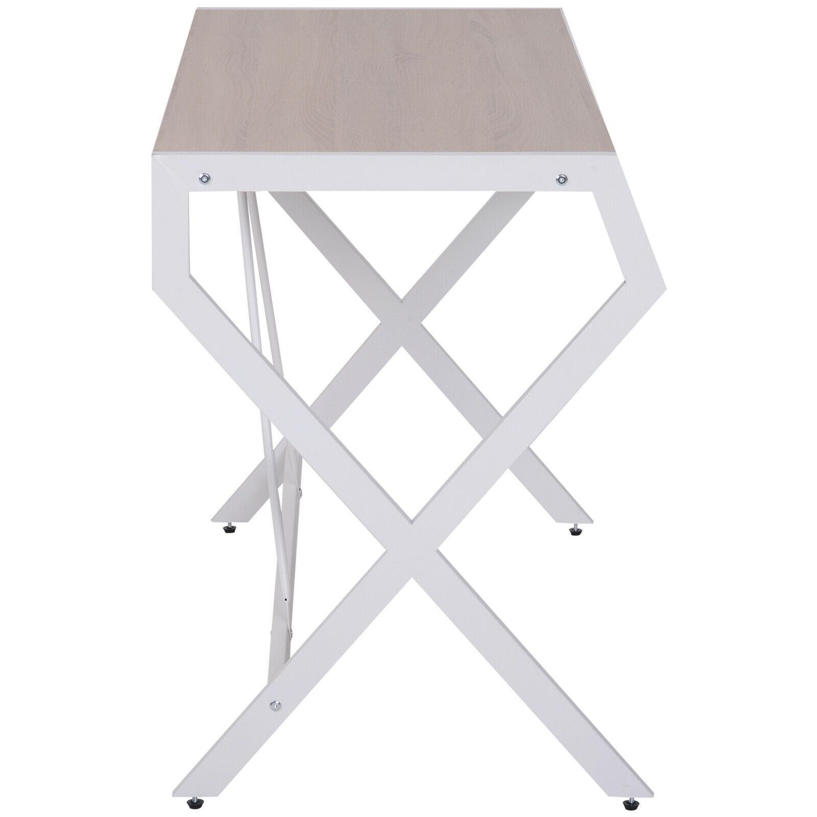 Mesa de Oficina LURITA, 105x56x75 cm, con Cajón, en Metal y Madera color Roble