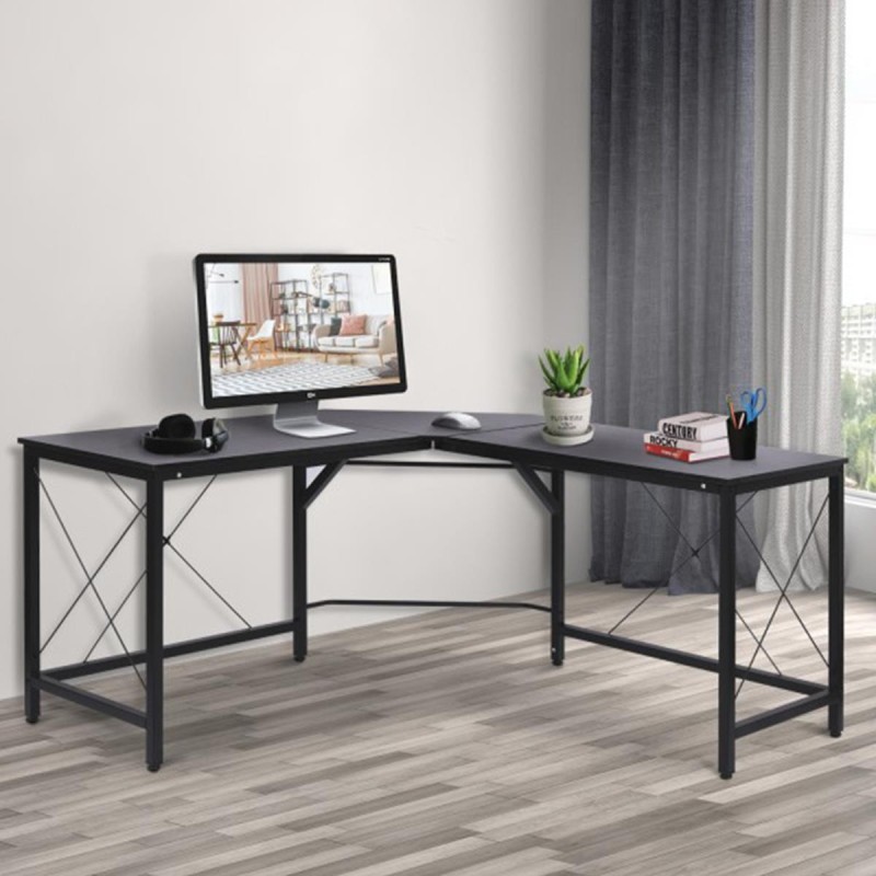 Mesa de Oficina MARLY en Metal y Madera, color Negro