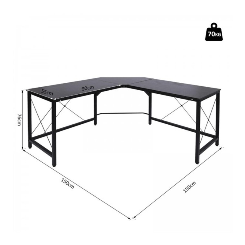 Mesa de Oficina MARLY en Metal y Madera, color Negro