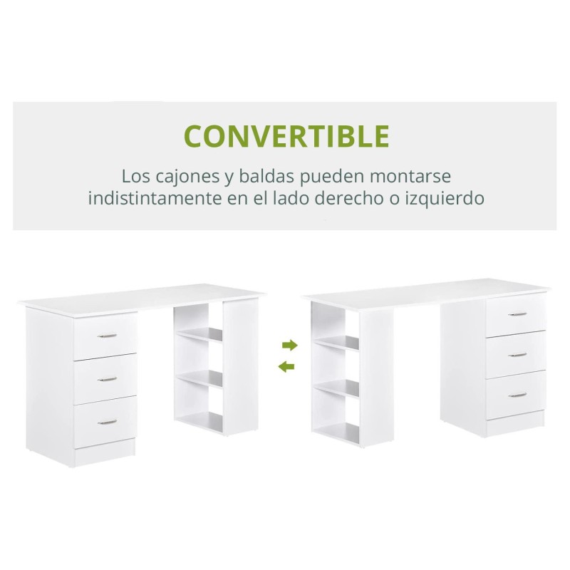 Mesa de Ordenador LIAM en Madera color Blanco