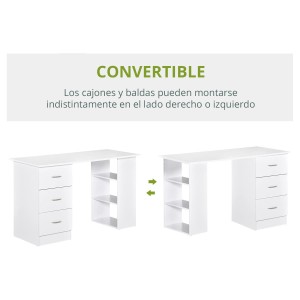 Mesa de Ordenador LIAM en Madera color Blanco