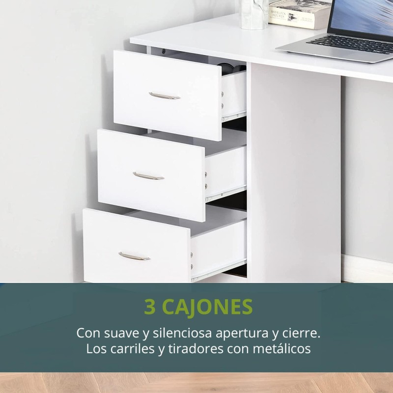 Mesa de Ordenador LIAM en Madera color Blanco