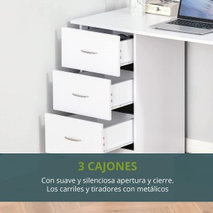Mesa de Ordenador LIAM en Madera color Blanco