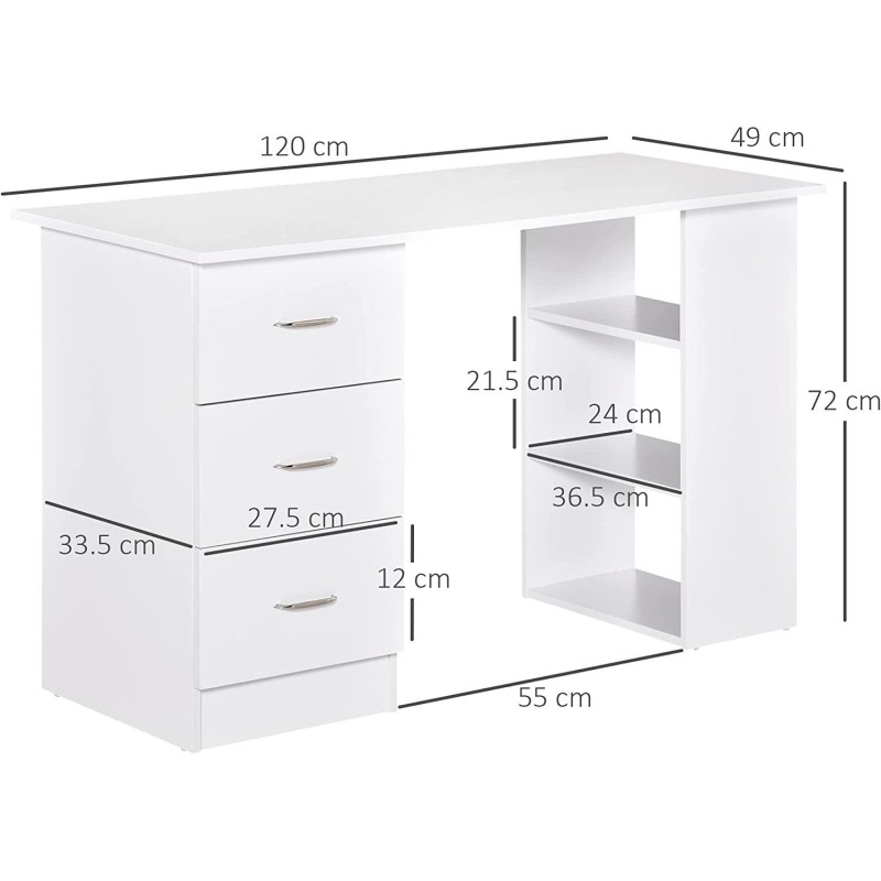 Mesa de Ordenador LIAM en Madera color Blanco
