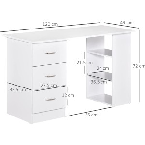 Mesa de Ordenador LIAM en Madera color Blanco