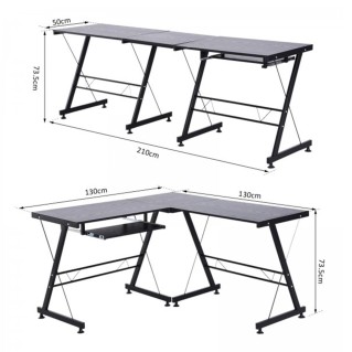 Mesa de ordenador ELTON, en metal, color negro 2