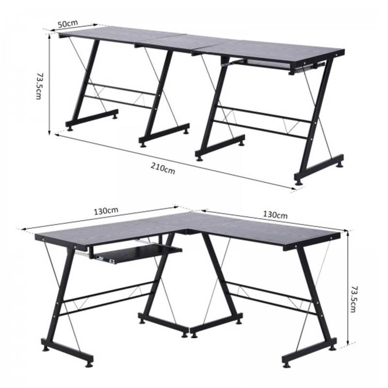 Mesa de ordenador ELTON, en metal, color negro