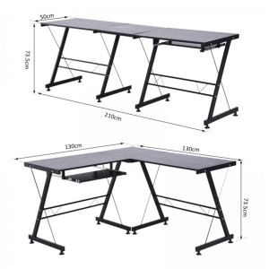 Mesa de ordenador ELTON, en metal, color negro