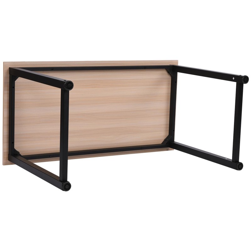 Mesa de Oficina DUSKO en Metal y Madera, color Negro y Roble