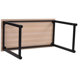 Mesa de Oficina DUSKO en Metal y Madera, color Negro y Roble