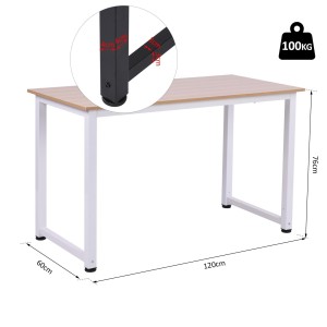 Mesa de Oficina DUSKO en Metal y Madera, color Negro y Roble