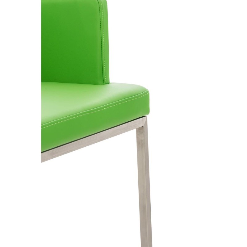 Silla de Confidente NICOLE, Patas en Acero Inoxidable, Piel Negra