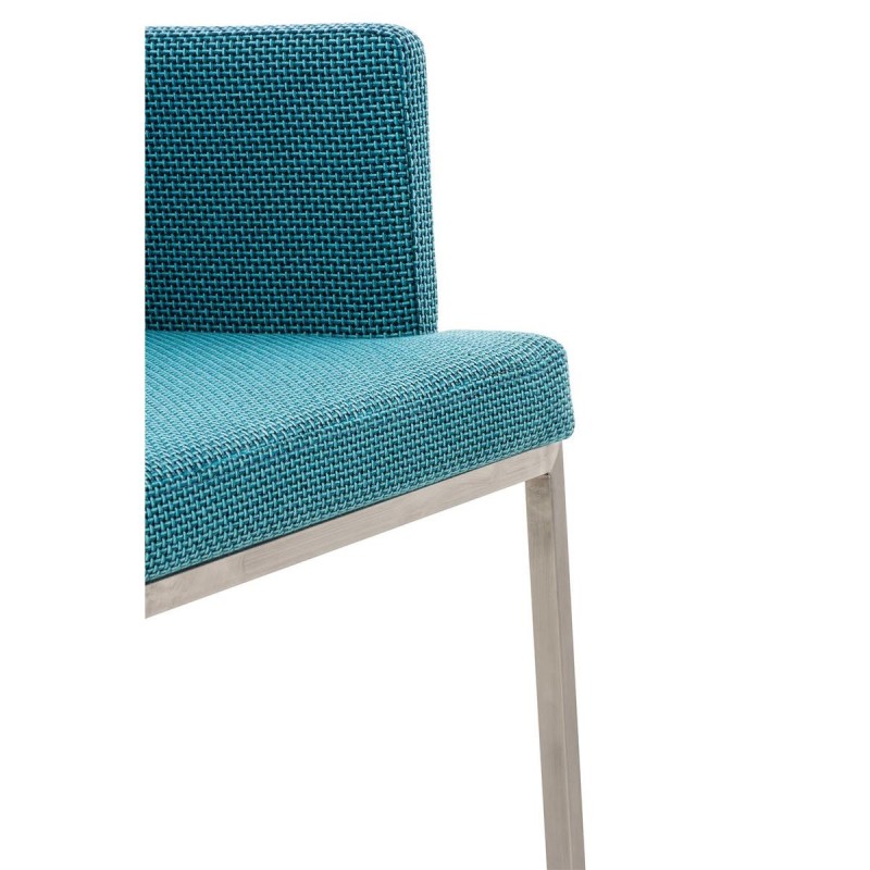 Silla de Confidente NICOLE TELA, Patas en Acero Inoxidable, Azul