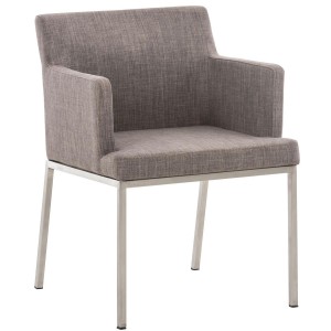Silla de Confidente NICOLE TELA, Patas en Acero Inoxidable, Azul