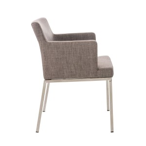 Silla de Confidente NICOLE TELA, Patas en Acero Inoxidable, Azul