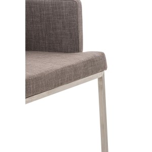 Silla de Confidente NICOLE TELA, Patas en Acero Inoxidable, Azul