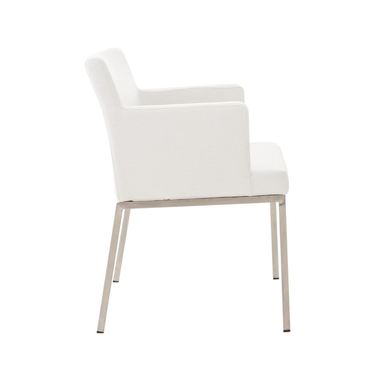 Silla de Confidente NICOLE TELA, Patas en Acero Inoxidable, Azul