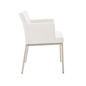 Silla de Confidente NICOLE TELA, Patas en Acero Inoxidable, Azul