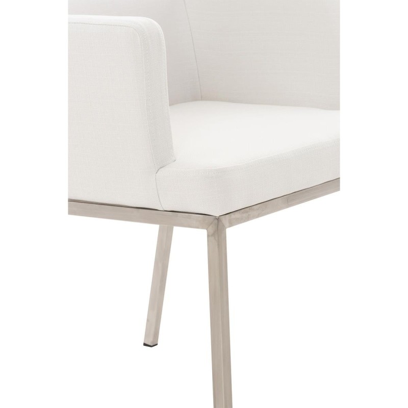 Silla de Confidente NICOLE TELA, Patas en Acero Inoxidable, Azul