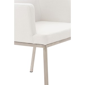 Silla de Confidente NICOLE TELA, Patas en Acero Inoxidable, Azul