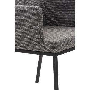 Silla de Confidente NICOLE TELA, Patas Metálicas Negras, Azul