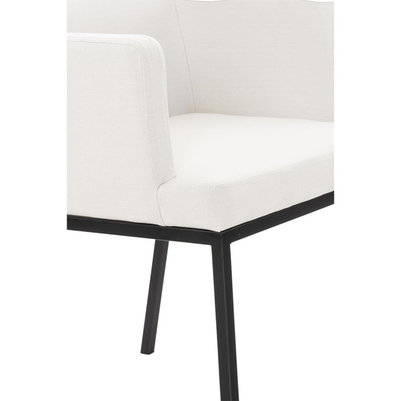 Silla de Confidente NICOLE TELA, Patas Metálicas Negras, Azul