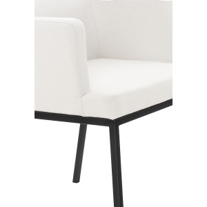 Silla de Confidente NICOLE TELA, Patas Metálicas Negras, Azul