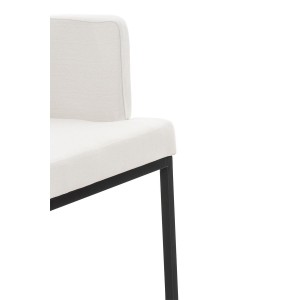 Silla de Confidente NICOLE TELA, Patas Metálicas Negras, Azul