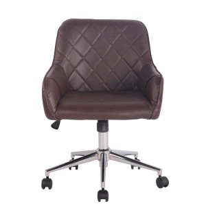 Silla de Oficina DARRY, en Piel con Costuras, Negro