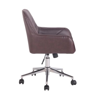 Silla de Oficina DARRY, en Piel con Costuras, Negro