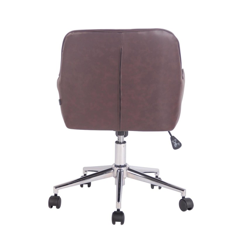 Silla de Oficina DARRY, en Piel con Costuras, Negro