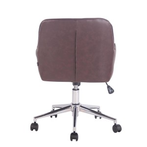 Silla de Oficina DARRY, en Piel con Costuras, Negro