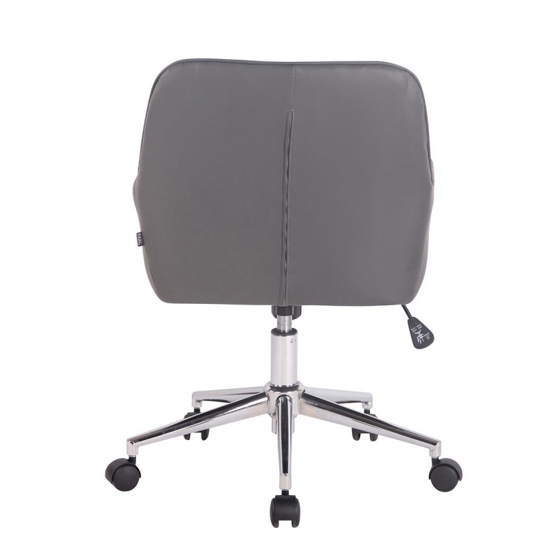 Silla de Oficina DARRY, en Piel con Costuras, Negro