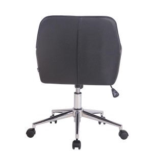 Silla de Oficina DARRY, en Piel con Costuras, Negro